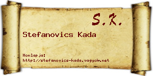 Stefanovics Kada névjegykártya